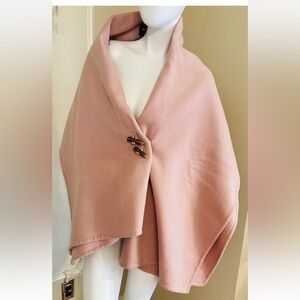 Moda International Rose Pink Wool Cape with Toggle Closures